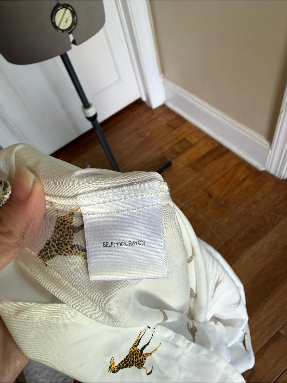 Jane + Delancey White Short-Sleeve Button-Up Shirt with Giraffe Print - Picture 5 of 5